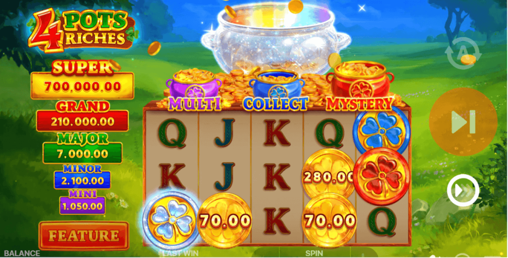 4 Pots Riches Hold N Win gameplay screengrab